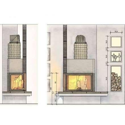 Каминная топка Austroflamm 69x49x57 S 2.0 левая подъёмный механизм в Минске