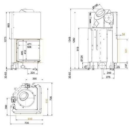 Каминная топка Brunner Eck-Kamin 51/52/52 боковое открытие в Минске