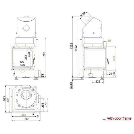 Каминная топка Brunner Eck-Kamin 42/42/42 боковое открытие в Минске