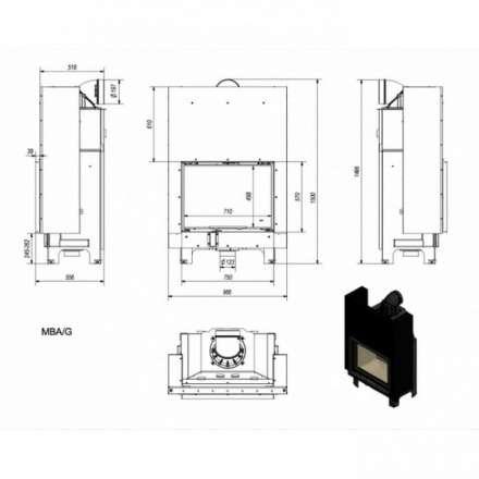 Каминная топка Kratki MBA/G в Минске