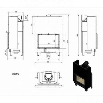 Каминная топка Kratki MBO/G в Минске