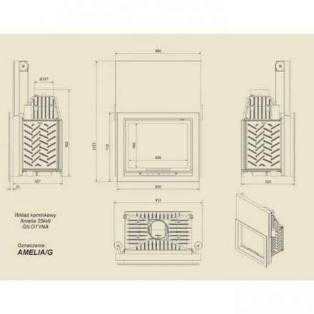 Каминная топка Kratki Amelia/G в Минске