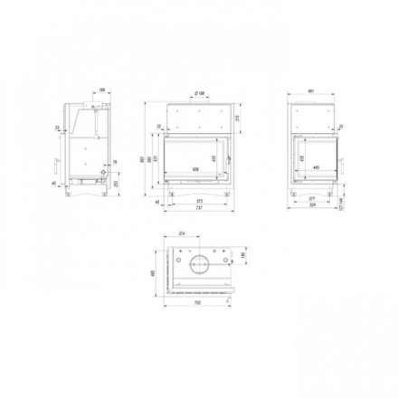 Каминная топка Kratki Zuzia/PW/BL/19/BS/W/Deco в Минске