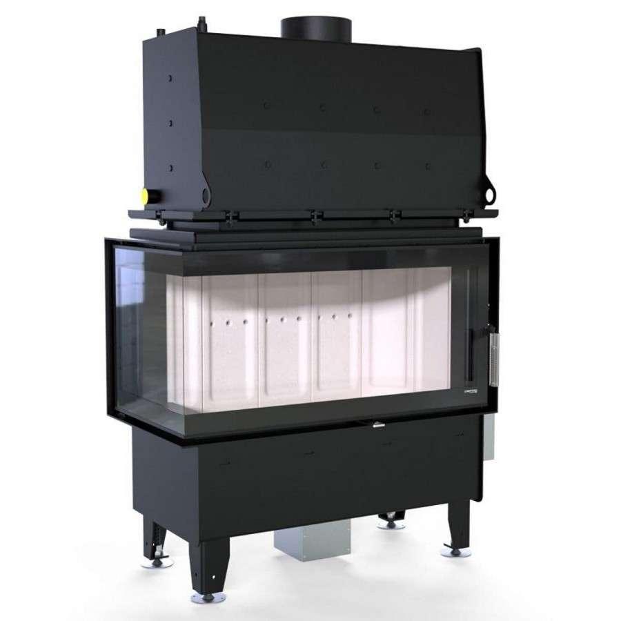 Каминная топка Defro Home RIVA ME BL SHORT угловая, с водяным контуром Амазонка бай фото в Минске