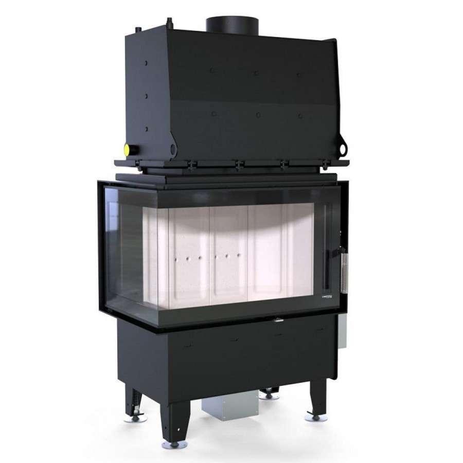 Каминная топка Defro Home RIVA SM BL SHORT угловая, с водяным контуром Амазонка бай фото в Минске
