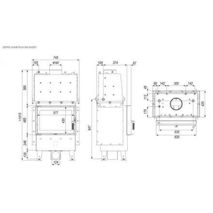 Каминная топка DEFRO HOME RIVA SM SHORT с водяным контуром в Минске