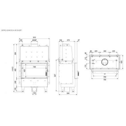 Каминная топка DEFRO HOME RIVA LA SHORT с водяным контуром в Минске