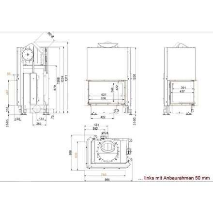Каминная топка Brunner Eck-Kamin 45/67/44 подъёмный механизм в Минске