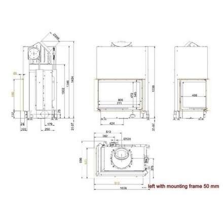 Каминная топка Brunner Eck-Kamin 57/82/48 подъёмный механизм в Минске