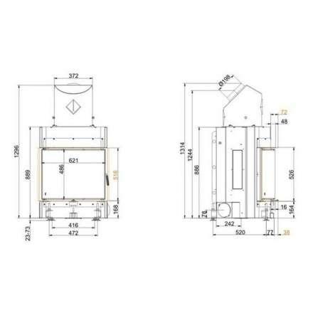 Каминная топка Brunner Kompakt-Kamine 51/67 подъемный механизм двери вверх в Минске