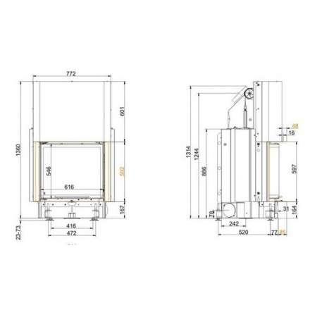 Каминная топка Brunner Kompakt-Kamine 57/67 подъемный механизм двери вверх в Минске