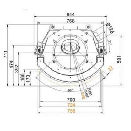 Каминная топка Brunner Kompakt-Kamine 57/67 подъемный механизм двери вверх в Минске