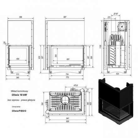 Каминная топка Kratki Oliwia/P/BS/G в Минске