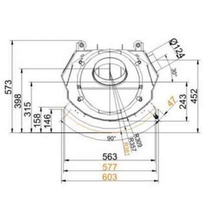 Каминная топка Brunner Kompakt-Kamine 57/55 боковое открывание двери в Минске