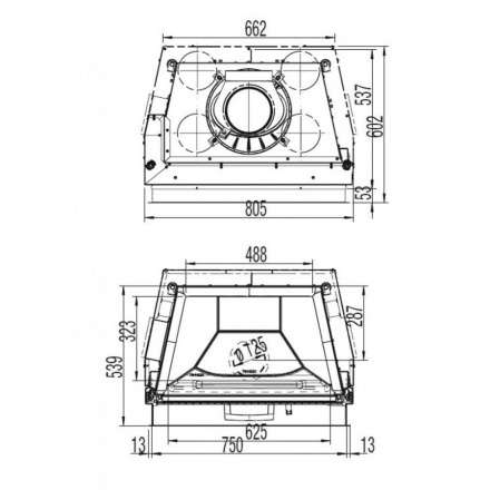 Каминная топка Austroflamm 75x57 S 2.0 подъёмный механизм, плоское стекло в Минске