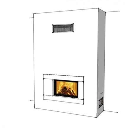 Каминная топка Austroflamm 75x57 S 2.0 подъёмный механизм, плоское стекло в Минске