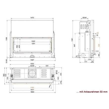 Каминная топка Brunner Architektur-Kamin 53/135 туннель в Минске