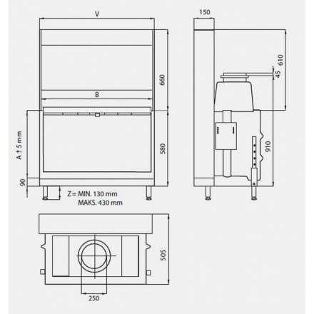 Каминная топка KFD Linea H 1050 4.0 в Минске