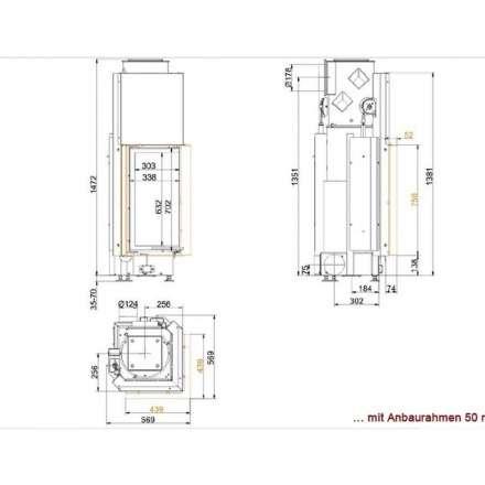 Каминная топка Brunner Eck-Kamin 70/33/33 подъемный механизм в Минске
