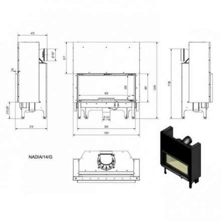Каминная топка Kratki Nadia/14/G (гильотина) в Минске