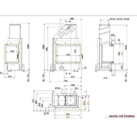 Каминная топка Brunner Eck-Kamine 42/57/30 боковое открытие в Минске