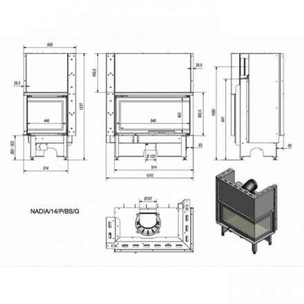 Каминная топка Kratki NADIA/14/P/BS/G в Минске