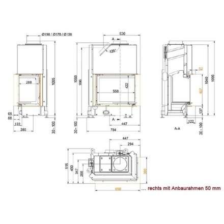 Каминная топка Brunner Eck-kamin 42/57/30 подъемный механизм двери в Минске