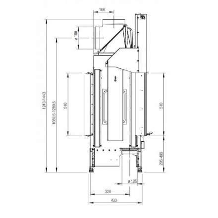 Каминная топка Austroflamm 75x51 SII 2.0 подъёмный механизм сквозная топка в Минске