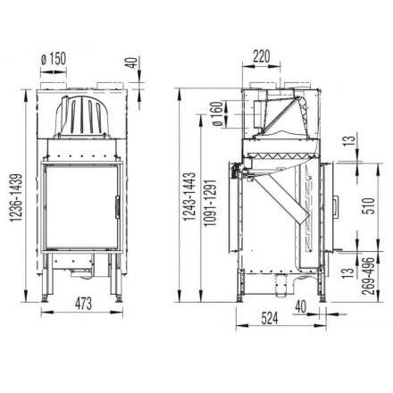 Каминная топка Austroflamm 45x51 KII тоннельная в Минске