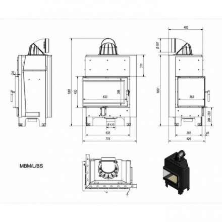 Каминная топка Kratki MBM/L/BS в Минске