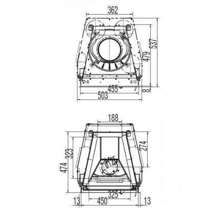 Каминная топка Austroflamm 45x57 K плоское стекло в Минске
