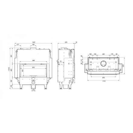 Каминная топка Defro Home RIVA LA G SHORT с водяным контуром и подъемом стекла вверх в Минске