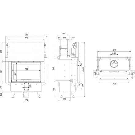Каминная топка Defro Home Navi ME G с водяным контуром и подъемом стекла вверх в Минске