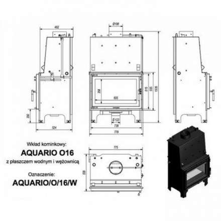 Каминная топка Kratki AQUARIO/O/16/PW/W в Минске