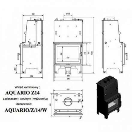 Каминная топка Kratki AQUARIO/Z/14/PW/W в Минске