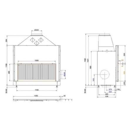 Топка-камин Brunner Urfeuer 50/110 прямой , открытая в Минске