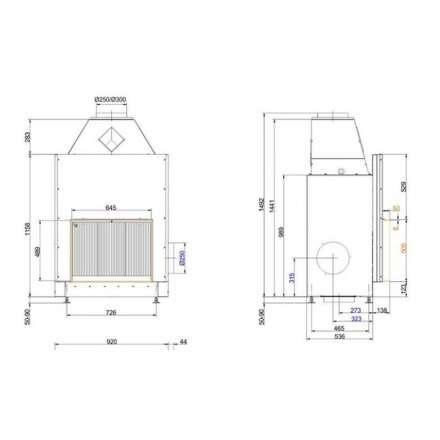 Топка-камин Brunner Urfeuer 50/66 кухонный с грилем , открытая в Минске