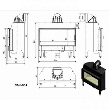 Каминная топка Kratki Nadia/14 в Минске