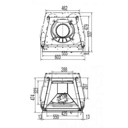 Каминная топка Austroflamm 55x51 K распашная дверца, радиальное стекло в Минске