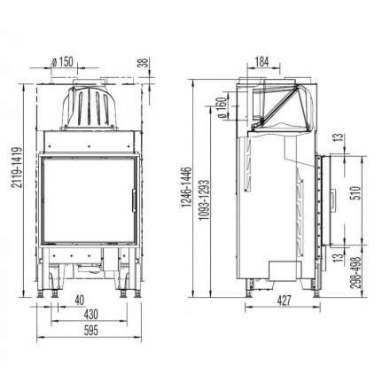 Каминная топка Austroflamm 55x51 K распашная дверца, радиальное стекло в Минске
