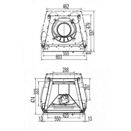 Каминная топка Austroflamm 55x45 K распашная дверца, плоское стекло в Минске