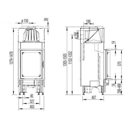 Каминная топка Austroflamm 45x51 K радиальное стекло в Минске