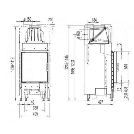 Каминная топка Austroflamm 45x51 K прямое стекло в Минске
