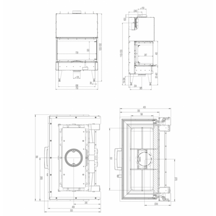 Каминная топка Austroflamm 75x35x45 S3 2.0 подъёмный механизм в Минске