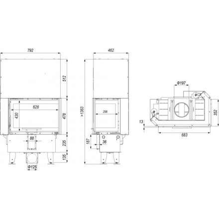 Каминная топка INTRA SM BL SLIM G в Минске