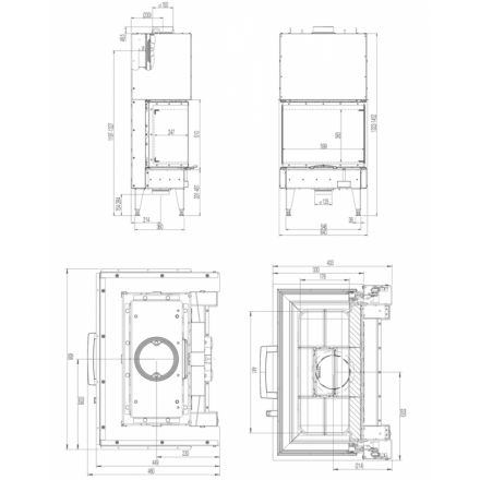 Каминная топка Austroflamm 64x33x51 S3 2.0 подъёмный механизм в Минске