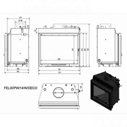 Каминная топка Kratki Felix/PW/14/W/DECO в Минске