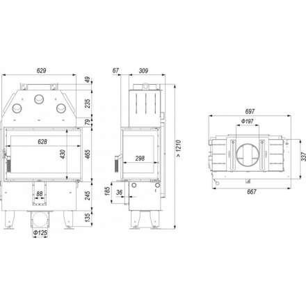 Каминная топка INTRA SM BL SLIM в Минске