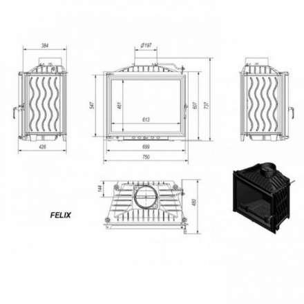 Каминная топка Kratki Felix в Минске
