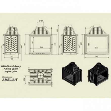 Каминная топка Kratki Amelia/T в Минске